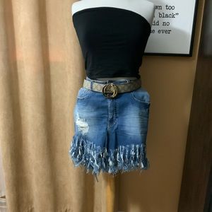 Ladies Plus Size Fringe Short